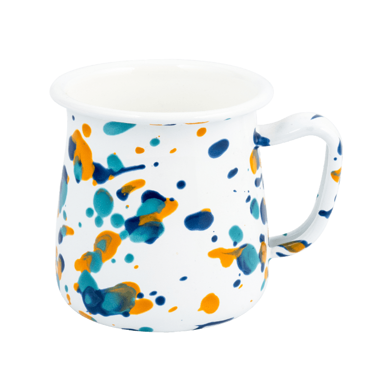 Enamel flared rim spill spill-resistant mug