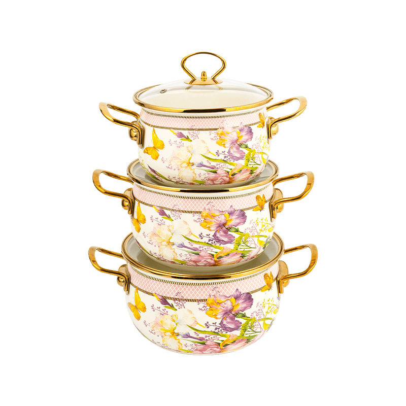 806D-5ʻO ka ceel stielless steel rimspot simmer enamel pot