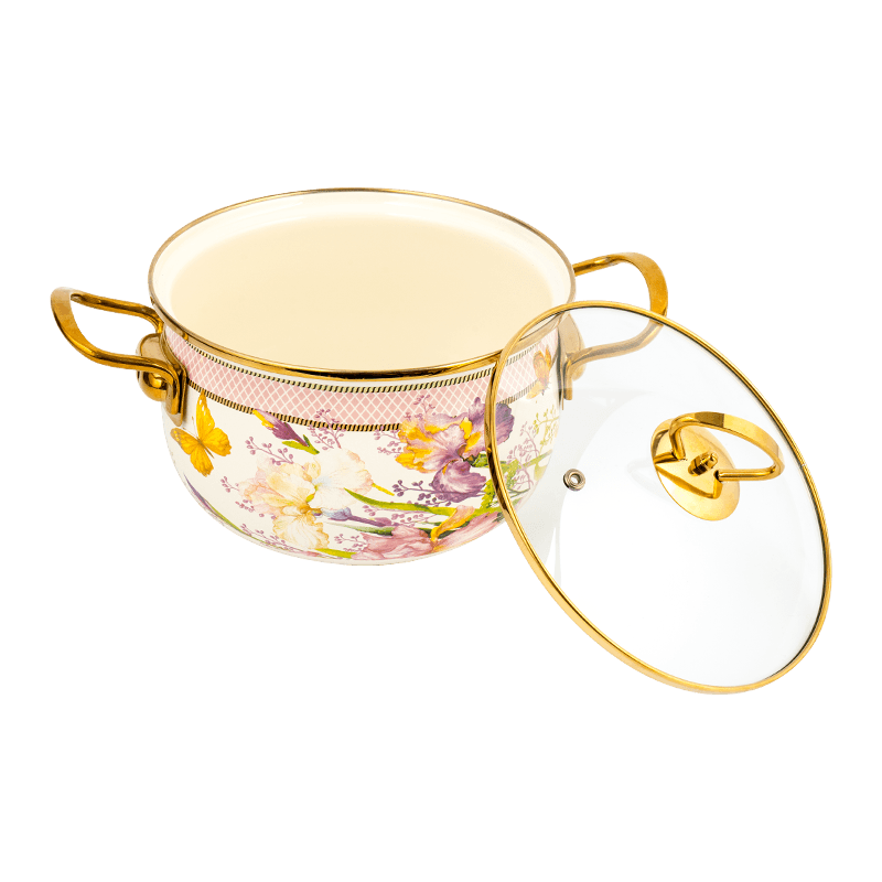 806D-5ʻO ka ceel stielless steel rimspot simmer enamel pot