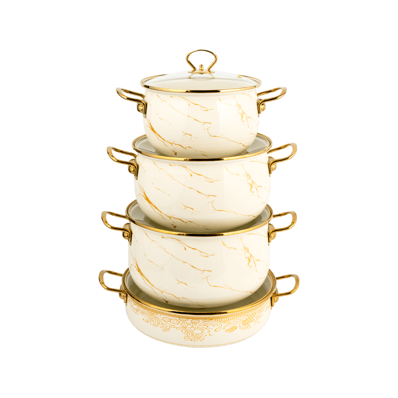 806D-5ʻO ka ceel stielless steel rimspot simmer enamel pot